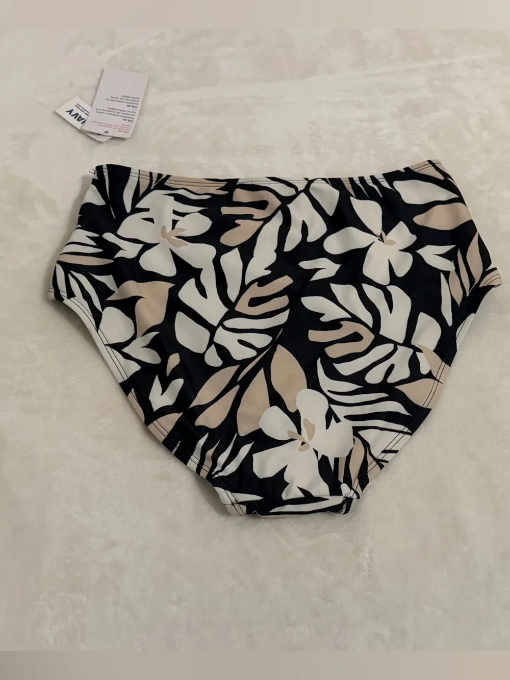 Old Navy Size Medium High-Waist Floral Leaf Print Bottoms. Black & Beige. NEW!